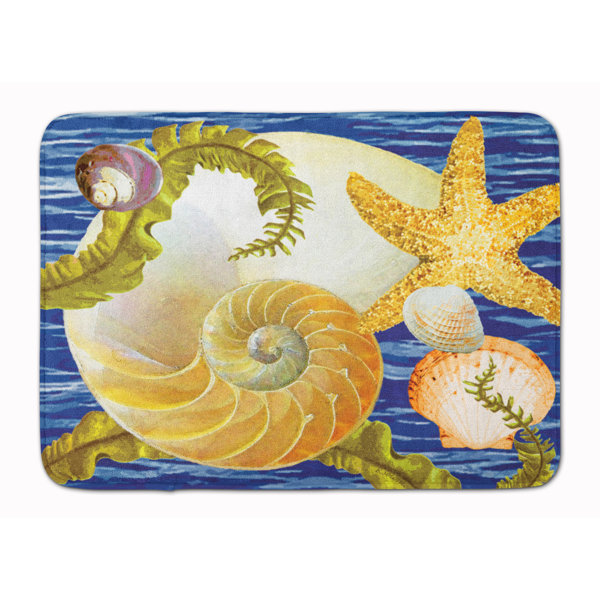 East Urban Home Cut Nautilus and Starfish Memory Foam Bath Rug Wayfair